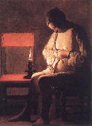 LA TOUR, Georges de Woman Catching Fleas Germany oil painting artist